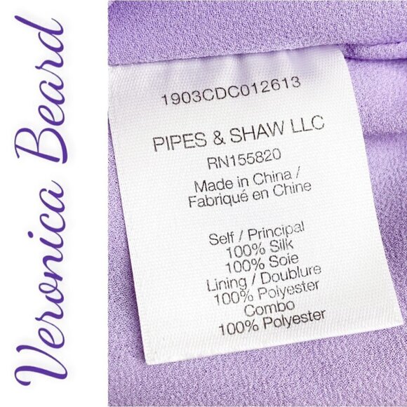 VERONICA BEARD Marla 100% Silk Mini Dress in Lilac Baby Floral, Size 0 - Picture 8 of 11